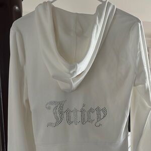 Juicy Couture White Hoodie with Silver Accents